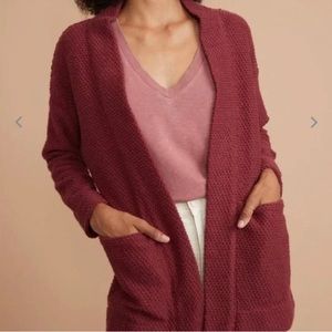 Marine Layer | Birdseye Boucle Cardigan Rhododendron Small